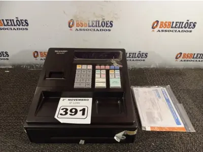 LOTE 391 - 01 CAIXA REGISTRADORA SHARP XE-A107. (NO ESTADO) ATENÇÃO! FAZER A VISITAÇÃO ANTES DE ARREMATAR, NÃO SABEMOS SE FUNCIONA. LEILÃO NÃO TEM GARANTIA E NEM DEVOLUÇÃO, SUJEITO A POSSÍVEIS AVARIAS VISÍVEIS/OCULTAS E/OU AUSÊNCIA DE COMPONENTES.