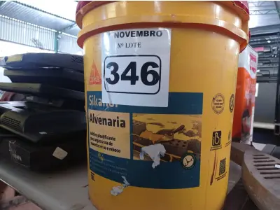 LOTE 346 - 01 BALDE DE SIKANOL ALVENARIA, ADITIVO PLASTIFICANTE PARA ARGAMASSA DE ASSENTAMENTO E REBOCO. (NO ESTADO) ATENÇÃO! FAZER A VISITAÇÃO ANTES DE ARREMATAR, NÃO SABEMOS SE FUNCIONA. LEILÃO NÃO TEM GARANTIA E NEM DEVOLUÇÃO, SUJEITO A POSSÍVEIS AVARIAS VISÍVEIS/OCULTAS E/OU AUSÊNCIA DE COMPONENTES.