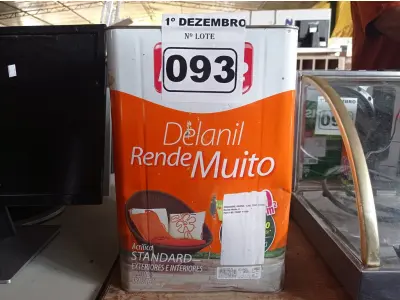 LOTE 093 - 01 LATA DE TINTA IQUINE DELANIL RENDE MUITO 18L BASE “C”. (NO ESTADO) ATENÇÃO! FAZER A VISITAÇÃO ANTES DE ARREMATAR, NÃO SABEMOS SE FUNCIONA. LEILÃO NÃO TEM GARANTIA E NEM DEVOLUÇÃO, SUJEITO A POSSÍVEIS AVARIAS VISÍVEIS/OCULTAS E/OU AUSÊNCIA DE COMPONENTES.