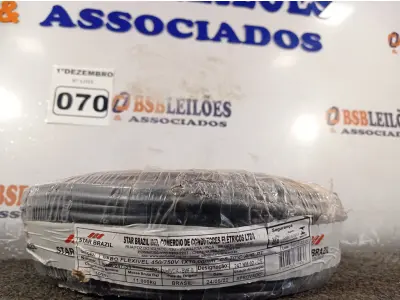 LOTE 070 - 01 ROLO DE CABO FLEXÍVEL 100M 1X10MM NA COR PRETA(NOVO). (NO ESTADO) ATENÇÃO! FAZER A VISITAÇÃO ANTES DE ARREMATAR, NÃO SABEMOS SE FUNCIONA. LEILÃO NÃO TEM GARANTIA E NEM DEVOLUÇÃO, SUJEITO A POSSÍVEIS AVARIAS VISÍVEIS/OCULTAS E/OU AUSÊNCIA DE COMPONENTES.