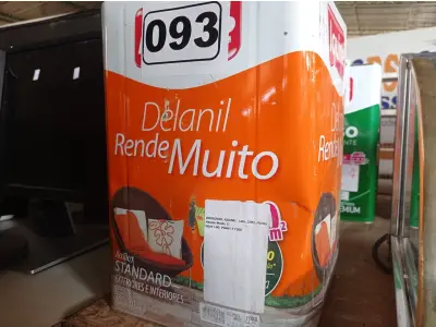 LOTE 093 - 01 LATA DE TINTA IQUINE DELANIL RENDE MUITO 18L BASE “C”. (NO ESTADO) ATENÇÃO! FAZER A VISITAÇÃO ANTES DE ARREMATAR, NÃO SABEMOS SE FUNCIONA. LEILÃO NÃO TEM GARANTIA E NEM DEVOLUÇÃO, SUJEITO A POSSÍVEIS AVARIAS VISÍVEIS/OCULTAS E/OU AUSÊNCIA DE COMPONENTES.