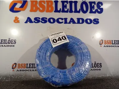 LOTE 040 - 01 ROLO DE CABO FLEXÍVEL 100M 1X10MM NA COR AZUL(NOVO). (NO ESTADO) ATENÇÃO! FAZER A VISITAÇÃO ANTES DE ARREMATAR, NÃO SABEMOS SE FUNCIONA. LEILÃO NÃO TEM GARANTIA E NEM DEVOLUÇÃO, SUJEITO A POSSÍVEIS AVARIAS VISÍVEIS/OCULTAS E/OU AUSÊNCIA DE COMPONENTES.