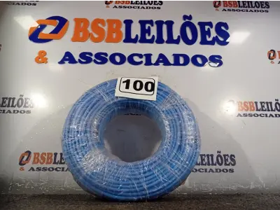 LOTE 100 - 01 ROLO DE CABO FLEXÍVEL 100M 1X10MM NA COR AZUL(NOVO). (NO ESTADO) ATENÇÃO! FAZER A VISITAÇÃO ANTES DE ARREMATAR, NÃO SABEMOS SE FUNCIONA. LEILÃO NÃO TEM GARANTIA E NEM DEVOLUÇÃO, SUJEITO A POSSÍVEIS AVARIAS VISÍVEIS/OCULTAS E/OU AUSÊNCIA DE COMPONENTES.