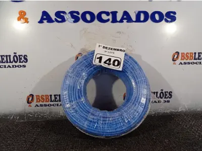 LOTE 140 - 01 ROLO DE CABO FLEXÍVEL 100M 1X10MM NA COR AZUL(NOVO). (NO ESTADO) ATENÇÃO! FAZER A VISITAÇÃO ANTES DE ARREMATAR, NÃO SABEMOS SE FUNCIONA. LEILÃO NÃO TEM GARANTIA E NEM DEVOLUÇÃO, SUJEITO A POSSÍVEIS AVARIAS VISÍVEIS/OCULTAS E/OU AUSÊNCIA DE COMPONENTES.
