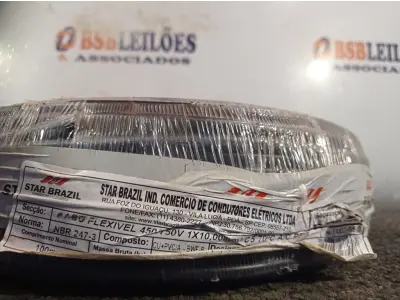 LOTE 280 - 01 ROLO DE CABO FLEXÍVEL 100M 1X10MM NA COR PRETA(NOVO). (NO ESTADO) ATENÇÃO! FAZER A VISITAÇÃO ANTES DE ARREMATAR, NÃO SABEMOS SE FUNCIONA. LEILÃO NÃO TEM GARANTIA E NEM DEVOLUÇÃO, SUJEITO A POSSÍVEIS AVARIAS VISÍVEIS/OCULTAS E/OU AUSÊNCIA DE COMPONENTES.