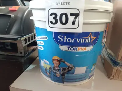 LOTE 307 - 01 BALDE DE MASSA ACRÍLICA STAR VINIL TOK PVA 16L. (NO ESTADO) ATENÇÃO! FAZER A VISITAÇÃO ANTES DE ARREMATAR, NÃO SABEMOS SE FUNCIONA. LEILÃO NÃO TEM GARANTIA E NEM DEVOLUÇÃO, SUJEITO A POSSÍVEIS AVARIAS VISÍVEIS/OCULTAS E/OU AUSÊNCIA DE COMPONENTES.
