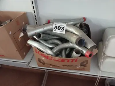 LOTE 503 - 01 LOTE COM VÁRIAS CURVAS GALVANIZADAS MARCAS E MODELOS DIVERSOS. (NO ESTADO) ATENÇÃO! FAZER A VISITAÇÃO ANTES DE ARREMATAR, NÃO SABEMOS SE FUNCIONA. LEILÃO NÃO TEM GARANTIA E NEM DEVOLUÇÃO, SUJEITO A POSSÍVEIS AVARIAS VISÍVEIS/OCULTAS E/OU AUSÊNCIA DE COMPONENTES.