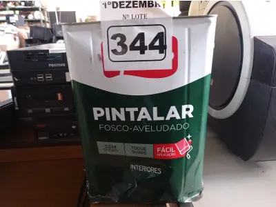 LOTE 344 - 01 LATA DE TINTA IQUINE PINTALAR FOSCO AVELUDADO 18L PÊSSEGO. (NO ESTADO) ATENÇÃO! FAZER A VISITAÇÃO ANTES DE ARREMATAR, NÃO SABEMOS SE FUNCIONA. LEILÃO NÃO TEM GARANTIA E NEM DEVOLUÇÃO, SUJEITO A POSSÍVEIS AVARIAS VISÍVEIS/OCULTAS E/OU AUSÊNCIA DE COMPONENTES.