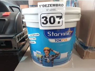 LOTE 307 - 01 BALDE DE MASSA ACRÍLICA STAR VINIL TOK PVA 16L. (NO ESTADO) ATENÇÃO! FAZER A VISITAÇÃO ANTES DE ARREMATAR, NÃO SABEMOS SE FUNCIONA. LEILÃO NÃO TEM GARANTIA E NEM DEVOLUÇÃO, SUJEITO A POSSÍVEIS AVARIAS VISÍVEIS/OCULTAS E/OU AUSÊNCIA DE COMPONENTES.