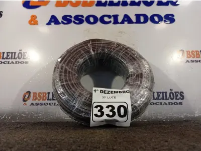 LOTE 330 - 01 ROLO DE CABO FLEXÍVEL 100M 1X10MM NA COR PRETA(NOVO). (NO ESTADO) ATENÇÃO! FAZER A VISITAÇÃO ANTES DE ARREMATAR, NÃO SABEMOS SE FUNCIONA. LEILÃO NÃO TEM GARANTIA E NEM DEVOLUÇÃO, SUJEITO A POSSÍVEIS AVARIAS VISÍVEIS/OCULTAS E/OU AUSÊNCIA DE COMPONENTES.