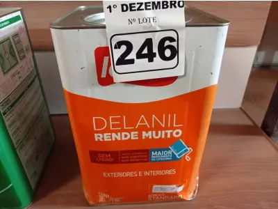 LOTE 246 - 01 LATA DE TINTA IQUINE DELANIL RENDE MUITO 18L FOSCO BASE “C”. (NO ESTADO) ATENÇÃO! FAZER A VISITAÇÃO ANTES DE ARREMATAR, NÃO SABEMOS SE FUNCIONA. LEILÃO NÃO TEM GARANTIA E NEM DEVOLUÇÃO, SUJEITO A POSSÍVEIS AVARIAS VISÍVEIS/OCULTAS E/OU AUSÊNCIA DE COMPONENTES.