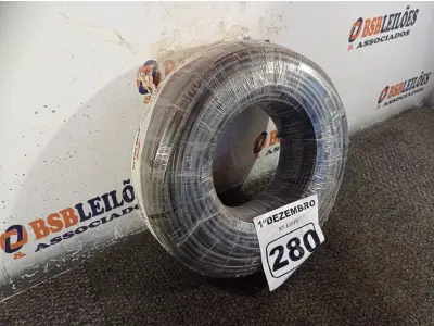 LOTE 280 - 01 ROLO DE CABO FLEXÍVEL 100M 1X10MM NA COR PRETA(NOVO). (NO ESTADO) ATENÇÃO! FAZER A VISITAÇÃO ANTES DE ARREMATAR, NÃO SABEMOS SE FUNCIONA. LEILÃO NÃO TEM GARANTIA E NEM DEVOLUÇÃO, SUJEITO A POSSÍVEIS AVARIAS VISÍVEIS/OCULTAS E/OU AUSÊNCIA DE COMPONENTES.