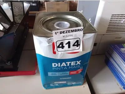 LOTE 414 - 01 LATA DE TINTA IQUINE DIATEX PINTA MAIS 18L FOSCO BASE “P”. (NO ESTADO) ATENÇÃO! FAZER A VISITAÇÃO ANTES DE ARREMATAR, NÃO SABEMOS SE FUNCIONA. LEILÃO NÃO TEM GARANTIA E NEM DEVOLUÇÃO, SUJEITO A POSSÍVEIS AVARIAS VISÍVEIS/OCULTAS E/OU AUSÊNCIA DE COMPONENTES.
