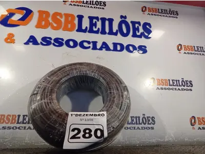 LOTE 280 - 01 ROLO DE CABO FLEXÍVEL 100M 1X10MM NA COR PRETA(NOVO). (NO ESTADO) ATENÇÃO! FAZER A VISITAÇÃO ANTES DE ARREMATAR, NÃO SABEMOS SE FUNCIONA. LEILÃO NÃO TEM GARANTIA E NEM DEVOLUÇÃO, SUJEITO A POSSÍVEIS AVARIAS VISÍVEIS/OCULTAS E/OU AUSÊNCIA DE COMPONENTES.