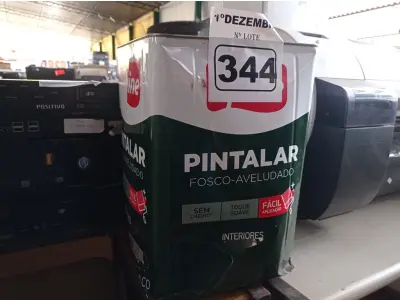 LOTE 344 - 01 LATA DE TINTA IQUINE PINTALAR FOSCO AVELUDADO 18L PÊSSEGO. (NO ESTADO) ATENÇÃO! FAZER A VISITAÇÃO ANTES DE ARREMATAR, NÃO SABEMOS SE FUNCIONA. LEILÃO NÃO TEM GARANTIA E NEM DEVOLUÇÃO, SUJEITO A POSSÍVEIS AVARIAS VISÍVEIS/OCULTAS E/OU AUSÊNCIA DE COMPONENTES.