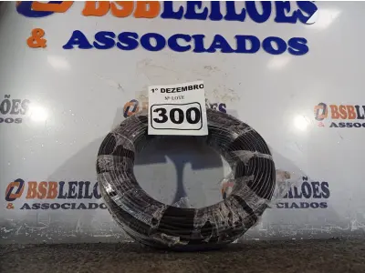 LOTE 300 - 01 ROLO DE CABO FLEXÍVEL 100M 1X4MM NA COR PRETA(NOVO). (NO ESTADO) ATENÇÃO! FAZER A VISITAÇÃO ANTES DE ARREMATAR, NÃO SABEMOS SE FUNCIONA. LEILÃO NÃO TEM GARANTIA E NEM DEVOLUÇÃO, SUJEITO A POSSÍVEIS AVARIAS VISÍVEIS/OCULTAS E/OU AUSÊNCIA DE COMPONENTES.