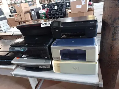 LOTE 296 - 10 IMPRESSORAS MARCAS E MODELOS DIVERSOS PARA RETIRADA DE PEÇAS. (NO ESTADO) ATENÇÃO! FAZER A VISITAÇÃO ANTES DE ARREMATAR, NÃO SABEMOS SE FUNCIONA. LEILÃO NÃO TEM GARANTIA E NEM DEVOLUÇÃO, SUJEITO A POSSÍVEIS AVARIAS VISÍVEIS/OCULTAS E/OU AUSÊNCIA DE COMPONENTES.