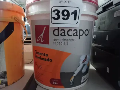 LOTE 391 - 01 BALDE DE CIMENTO QUEIMADO DACAPÓ 20KG. (NO ESTADO) ATENÇÃO! FAZER A VISITAÇÃO ANTES DE ARREMATAR, NÃO SABEMOS SE FUNCIONA. LEILÃO NÃO TEM GARANTIA E NEM DEVOLUÇÃO, SUJEITO A POSSÍVEIS AVARIAS VISÍVEIS/OCULTAS E/OU AUSÊNCIA DE COMPONENTES.