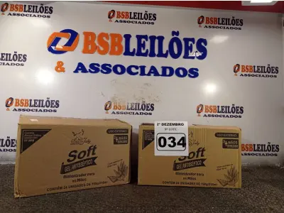 LOTE 034 - 02 CAIXAS COM FRASCOS DE ÁLCOOL ETÍLICO HIDRATADO 70º 190G COM 24 UNIDADES CADA. (NO ESTADO) ATENÇÃO! FAZER A VISITAÇÃO ANTES DE ARREMATAR, NÃO SABEMOS SE FUNCIONA. LEILÃO NÃO TEM GARANTIA E NEM DEVOLUÇÃO, SUJEITO A POSSÍVEIS AVARIAS VISÍVEIS/OCULTAS E/OU AUSÊNCIA DE COMPONENTES.