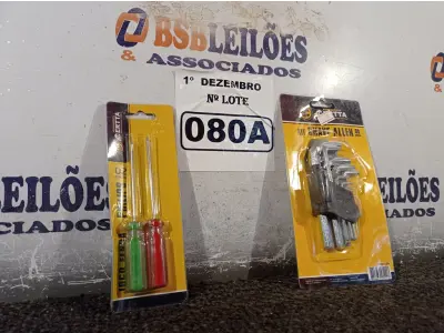 LOTE 080 - 01 KIT DE CHAVE ALLEN E 01 KIT CHAVE FENDA/PHILIPS 02 PEÇAS. (NO ESTADO) ATENÇÃO! FAZER A VISITAÇÃO ANTES DE ARREMATAR, NÃO SABEMOS SE FUNCIONA. LEILÃO NÃO TEM GARANTIA E NEM DEVOLUÇÃO, SUJEITO A POSSÍVEIS AVARIAS VISÍVEIS/OCULTAS E/OU AUSÊNCIA DE COMPONENTES.