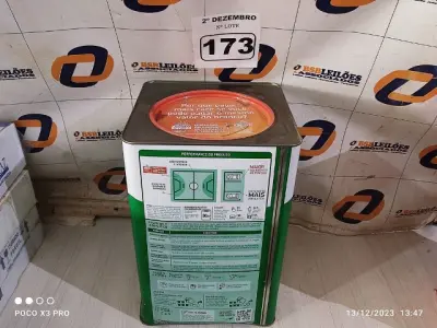 LOTE 173 - 01 LATA DE TINTA PARA PISO IQUINE COR VERMELHA 18L. (NO ESTADO) ATENÇÃO! FAZER A VISITAÇÃO ANTES DE ARREMATAR, NÃO SABEMOS SE FUNCIONA. LEILÃO NÃO TEM GARANTIA E NEM DEVOLUÇÃO, SUJEITO A POSSÍVEIS AVARIAS VISÍVEIS/OCULTAS E/OU AUSÊNCIA DE COMPONENTES.