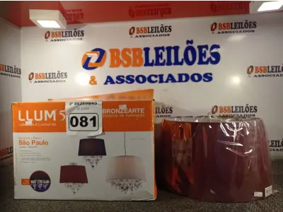 LOTE 081 - 01 PENDENTE SÃO PAULO. (NO ESTADO) ATENÇÃO! FAZER A VISITAÇÃO ANTES DE ARREMATAR, NÃO SABEMOS SE FUNCIONA. LEILÃO NÃO TEM GARANTIA E NEM DEVOLUÇÃO, SUJEITO A POSSÍVEIS AVARIAS VISÍVEIS/OCULTAS E/OU AUSÊNCIA DE COMPONENTES.