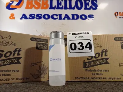 LOTE 034 - 02 CAIXAS COM FRASCOS DE ÁLCOOL ETÍLICO HIDRATADO 70º 190G COM 24 UNIDADES CADA. (NO ESTADO) ATENÇÃO! FAZER A VISITAÇÃO ANTES DE ARREMATAR, NÃO SABEMOS SE FUNCIONA. LEILÃO NÃO TEM GARANTIA E NEM DEVOLUÇÃO, SUJEITO A POSSÍVEIS AVARIAS VISÍVEIS/OCULTAS E/OU AUSÊNCIA DE COMPONENTES.