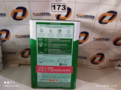 LOTE 173 - 01 LATA DE TINTA PARA PISO IQUINE COR VERMELHA 18L. (NO ESTADO) ATENÇÃO! FAZER A VISITAÇÃO ANTES DE ARREMATAR, NÃO SABEMOS SE FUNCIONA. LEILÃO NÃO TEM GARANTIA E NEM DEVOLUÇÃO, SUJEITO A POSSÍVEIS AVARIAS VISÍVEIS/OCULTAS E/OU AUSÊNCIA DE COMPONENTES.