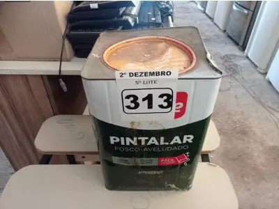 LOTE 313 - 01 LATA DE TINTA IQUINE PINTALAR INTERIORES 18L FOSCO AVELUDADO BRANCO NEVE. (NO ESTADO) ATENÇÃO! FAZER A VISITAÇÃO ANTES DE ARREMATAR, NÃO SABEMOS SE FUNCIONA. LEILÃO NÃO TEM GARANTIA E NEM DEVOLUÇÃO, SUJEITO A POSSÍVEIS AVARIAS VISÍVEIS/OCULTAS E/OU AUSÊNCIA DE COMPONENTES.