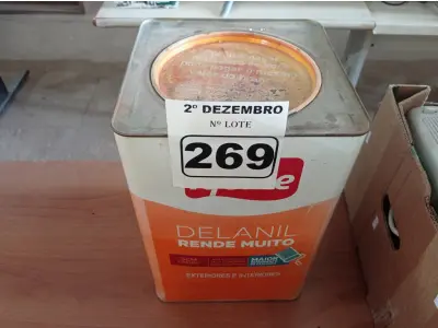 LOTE 269 - 01 LATA DE TINTA IQUINE INTERIORES/EXTERIORES DELANIL RENDE MUITO FOSCO BASE. (NO ESTADO) ATENÇÃO! FAZER A VISITAÇÃO ANTES DE ARREMATAR, NÃO SABEMOS SE FUNCIONA. LEILÃO NÃO TEM GARANTIA E NEM DEVOLUÇÃO, SUJEITO A POSSÍVEIS AVARIAS VISÍVEIS/OCULTAS E/OU AUSÊNCIA DE COMPONENTES.