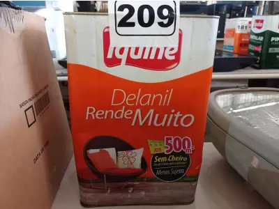 LOTE 209 - 01 LATA DE TINTA IQUINE DELANIL RENDE MUITO 18L FOSCO-AVELUDADO BASE “C”. (NO ESTADO) ATENÇÃO! FAZER A VISITAÇÃO ANTES DE ARREMATAR, NÃO SABEMOS SE FUNCIONA. LEILÃO NÃO TEM GARANTIA E NEM DEVOLUÇÃO, SUJEITO A POSSÍVEIS AVARIAS VISÍVEIS/OCULTAS E/OU AUSÊNCIA DE COMPONENTES.