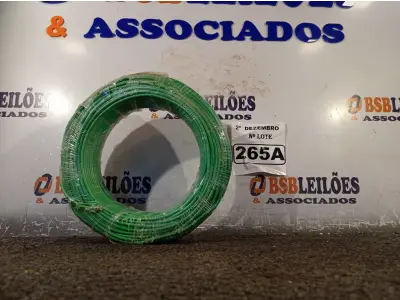 LOTE 265 - 01 ROLO DE CABO FLEXÍVEL 100M 1X4MM NA COR VERDE (NOVO). (NO ESTADO) ATENÇÃO! FAZER A VISITAÇÃO ANTES DE ARREMATAR, NÃO SABEMOS SE FUNCIONA. LEILÃO NÃO TEM GARANTIA E NEM DEVOLUÇÃO, SUJEITO A POSSÍVEIS AVARIAS VISÍVEIS/OCULTAS E/OU AUSÊNCIA DE COMPONENTES.