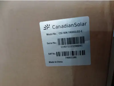 LOTE 408 - 01 INVERSOR CANADIAN CSI-40K-T400GL02-E. (NO ESTADO) ATENÇÃO! FAZER A VISITAÇÃO ANTES DE ARREMATAR, NÃO SABEMOS SE FUNCIONA. LEILÃO NÃO TEM GARANTIA E NEM DEVOLUÇÃO, SUJEITO A POSSÍVEIS AVARIAS VISÍVEIS/OCULTAS E/OU AUSÊNCIA DE COMPONENTES.