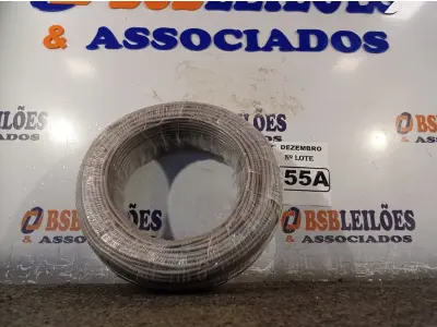 LOTE 255 - 01 ROLO DE CABO FLEXÍVEL 100M 1X4MM NA COR CINZA (NOVO). (NO ESTADO) ATENÇÃO! FAZER A VISITAÇÃO ANTES DE ARREMATAR, NÃO SABEMOS SE FUNCIONA. LEILÃO NÃO TEM GARANTIA E NEM DEVOLUÇÃO, SUJEITO A POSSÍVEIS AVARIAS VISÍVEIS/OCULTAS E/OU AUSÊNCIA DE COMPONENTES.