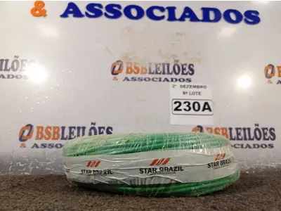 LOTE 230 - 01 ROLO DE CABO FLEXÍVEL 100M 1X4MM NA COR VERDE (NOVO). (NO ESTADO) ATENÇÃO! FAZER A VISITAÇÃO ANTES DE ARREMATAR, NÃO SABEMOS SE FUNCIONA. LEILÃO NÃO TEM GARANTIA E NEM DEVOLUÇÃO, SUJEITO A POSSÍVEIS AVARIAS VISÍVEIS/OCULTAS E/OU AUSÊNCIA DE COMPONENTES.