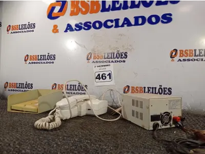 LOTE 461 - 01 INTERFONE E 01 FONTE DE ALIMENTAÇÃO. (NO ESTADO) ATENÇÃO! FAZER A VISITAÇÃO ANTES DE ARREMATAR, NÃO SABEMOS SE FUNCIONA. LEILÃO NÃO TEM GARANTIA E NEM DEVOLUÇÃO, SUJEITO A POSSÍVEIS AVARIAS VISÍVEIS/OCULTAS E/OU AUSÊNCIA DE COMPONENTES.
