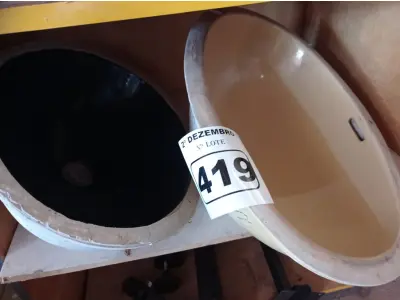 LOTE 419 - 02 CUBAS PARA LAVATÓRIO MARCAS E MODELOS DIVERSOS. (NO ESTADO) ATENÇÃO! FAZER A VISITAÇÃO ANTES DE ARREMATAR, NÃO SABEMOS SE FUNCIONA. LEILÃO NÃO TEM GARANTIA E NEM DEVOLUÇÃO, SUJEITO A POSSÍVEIS AVARIAS VISÍVEIS/OCULTAS E/OU AUSÊNCIA DE COMPONENTES.