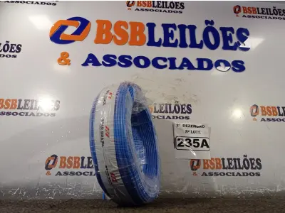 LOTE 235 - 01 ROLO DE CABO FLEXÍVEL 100M 1X4MM NA COR AZUL (NOVO). (NO ESTADO) ATENÇÃO! FAZER A VISITAÇÃO ANTES DE ARREMATAR, NÃO SABEMOS SE FUNCIONA. LEILÃO NÃO TEM GARANTIA E NEM DEVOLUÇÃO, SUJEITO A POSSÍVEIS AVARIAS VISÍVEIS/OCULTAS E/OU AUSÊNCIA DE COMPONENTES.