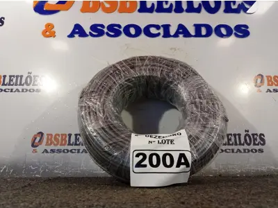 LOTE 200 - 01 ROLO DE CABO FLEXÍVEL 100M 1X10MM NA COR PRETA (NOVO). (NO ESTADO) ATENÇÃO! FAZER A VISITAÇÃO ANTES DE ARREMATAR, NÃO SABEMOS SE FUNCIONA. LEILÃO NÃO TEM GARANTIA E NEM DEVOLUÇÃO, SUJEITO A POSSÍVEIS AVARIAS VISÍVEIS/OCULTAS E/OU AUSÊNCIA DE COMPONENTES.