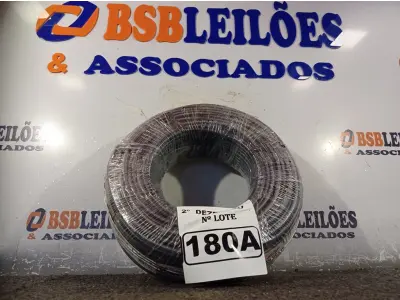 LOTE 180 - 01 ROLO DE CABO FLEXÍVEL 100M 1X10MM NA COR PRETA (NOVO). (NO ESTADO) ATENÇÃO! FAZER A VISITAÇÃO ANTES DE ARREMATAR, NÃO SABEMOS SE FUNCIONA. LEILÃO NÃO TEM GARANTIA E NEM DEVOLUÇÃO, SUJEITO A POSSÍVEIS AVARIAS VISÍVEIS/OCULTAS E/OU AUSÊNCIA DE COMPONENTES.