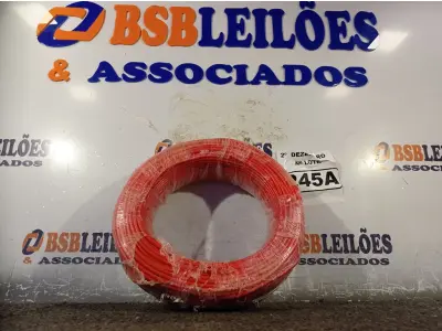 LOTE 245 - 01 ROLO DE CABO FLEXÍVEL 100M 1X4MM NA COR VERMELHA (NOVO). (NO ESTADO) ATENÇÃO! FAZER A VISITAÇÃO ANTES DE ARREMATAR, NÃO SABEMOS SE FUNCIONA. LEILÃO NÃO TEM GARANTIA E NEM DEVOLUÇÃO, SUJEITO A POSSÍVEIS AVARIAS VISÍVEIS/OCULTAS E/OU AUSÊNCIA DE COMPONENTES.