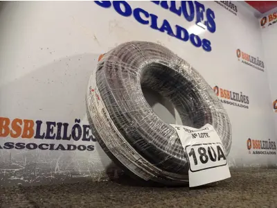 LOTE 180 - 01 ROLO DE CABO FLEXÍVEL 100M 1X10MM NA COR PRETA (NOVO). (NO ESTADO) ATENÇÃO! FAZER A VISITAÇÃO ANTES DE ARREMATAR, NÃO SABEMOS SE FUNCIONA. LEILÃO NÃO TEM GARANTIA E NEM DEVOLUÇÃO, SUJEITO A POSSÍVEIS AVARIAS VISÍVEIS/OCULTAS E/OU AUSÊNCIA DE COMPONENTES.