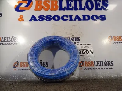LOTE 260 - 01 ROLO DE CABO FLEXÍVEL 100M 1X4MM NA COR AZUL (NOVO). (NO ESTADO) ATENÇÃO! FAZER A VISITAÇÃO ANTES DE ARREMATAR, NÃO SABEMOS SE FUNCIONA. LEILÃO NÃO TEM GARANTIA E NEM DEVOLUÇÃO, SUJEITO A POSSÍVEIS AVARIAS VISÍVEIS/OCULTAS E/OU AUSÊNCIA DE COMPONENTES.