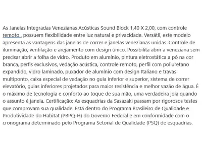 LOTE 563 - 01 - JANELA COM PERSIANA INTEGRADA ALUMÍNIO PINTADO BRANCO BLACKOUT 1,40X2,00M LINHA ALUMINIUM SASAZAKI (NO ESTADO, NÃO SABEMOS SE FUNCIONA. LEILÃO NÃO TEM GARANTIA E NEM DEVOLUÇÃO, SUJEITO A POSSÍVEIS AVARIAS VISÍVEIS/OCULTAS E/OU AUSÊNCIA DE COMPONENTES)