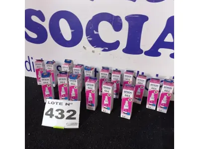LOTE 432 - 17 - GARRAFAS DE TINTA EPSON (NO ESTADO, NÃO SABEMOS SE FUNCIONA. LEILÃO NÃO TEM GARANTIA E NEM DEVOLUÇÃO, SUJEITO A POSSÍVEIS AVARIAS VISÍVEIS/OCULTAS E/OU AUSÊNCIA DE COMPONENTES)