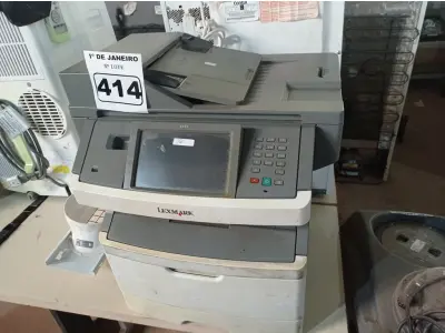 LOTE 414 - 01 IMPRESSORA MULTIFUNCIONAL LEXMARK MODELO X464. (NO ESTADO) ATENÇÃO! FAZER A VISITAÇÃO ANTES DE ARREMATAR, NÃO SABEMOS SE FUNCIONA. LEILÃO NÃO TEM GARANTIA E NEM DEVOLUÇÃO, SUJEITO A POSSÍVEIS AVARIAS VISÍVEIS/OCULTAS E/OU AUSÊNCIA DE COMPONENTES.