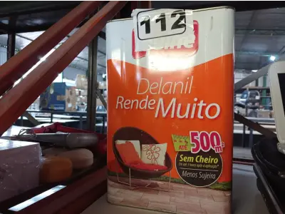 LOTE 112 - 01 LATA DE TINTA IQUINE DELANIL RENDE MUITO 18L BASE “C”. (NO ESTADO) ATENÇÃO! FAZER A VISITAÇÃO ANTES DE ARREMATAR, NÃO SABEMOS SE FUNCIONA. LEILÃO NÃO TEM GARANTIA E NEM DEVOLUÇÃO, SUJEITO A POSSÍVEIS AVARIAS VISÍVEIS/OCULTAS E/OU AUSÊNCIA DE COMPONENTES.