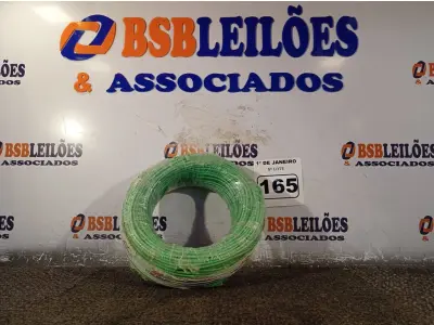 LOTE 165 - 01 ROLO DE CABO FLEXÍVEL 100M 1X4MM NA COR VERDE(NOVO). (NO ESTADO) ATENÇÃO! FAZER A VISITAÇÃO ANTES DE ARREMATAR, NÃO SABEMOS SE FUNCIONA. LEILÃO NÃO TEM GARANTIA E NEM DEVOLUÇÃO, SUJEITO A POSSÍVEIS AVARIAS VISÍVEIS/OCULTAS E/OU AUSÊNCIA DE COMPONENTES.