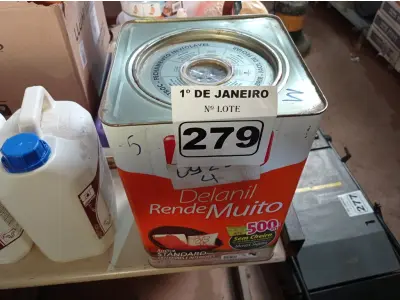 LOTE 279 - 01 LATA DE TINTA IQUINE DELANIL RENDE MUITO 18L FOSCO BASE “M”. (NO ESTADO) ATENÇÃO! FAZER A VISITAÇÃO ANTES DE ARREMATAR, NÃO SABEMOS SE FUNCIONA. LEILÃO NÃO TEM GARANTIA E NEM DEVOLUÇÃO, SUJEITO A POSSÍVEIS AVARIAS VISÍVEIS/OCULTAS E/OU AUSÊNCIA DE COMPONENTES.