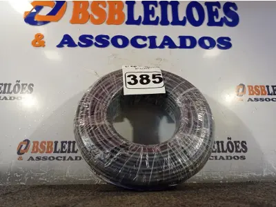 LOTE 385 - 01 ROLO DE CABO FLEXÍVEL 100M 1X10MM NA COR PRETA. (NOVO). (NO ESTADO) ATENÇÃO! FAZER A VISITAÇÃO ANTES DE ARREMATAR, NÃO SABEMOS SE FUNCIONA. LEILÃO NÃO TEM GARANTIA E NEM DEVOLUÇÃO, SUJEITO A POSSÍVEIS AVARIAS VISÍVEIS/OCULTAS E/OU AUSÊNCIA DE COMPONENTES.